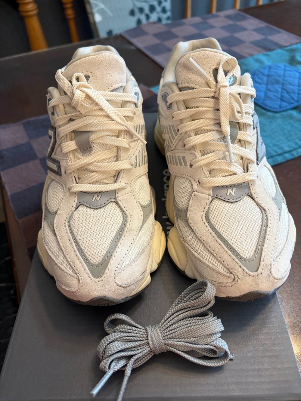 New Balance Off-White and Gray Women's Sneakers